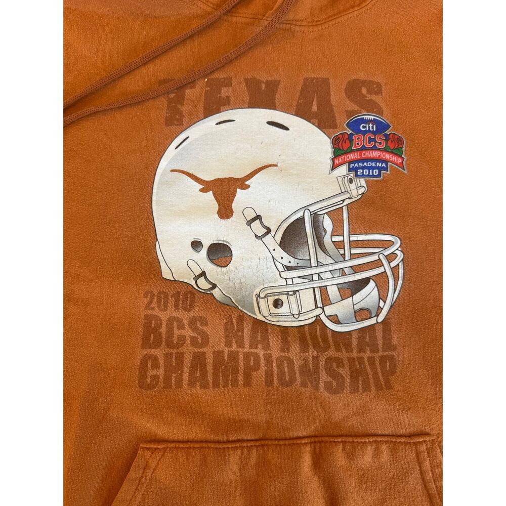 UT University of Texas 2010 BCS National Champion Rose Bowl Hoodie Sweatshirt L